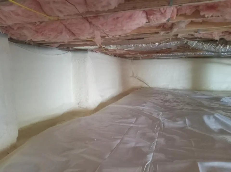 Crawl space encapsulation with closed-cell spray foam for Attic Insulation in Gilford